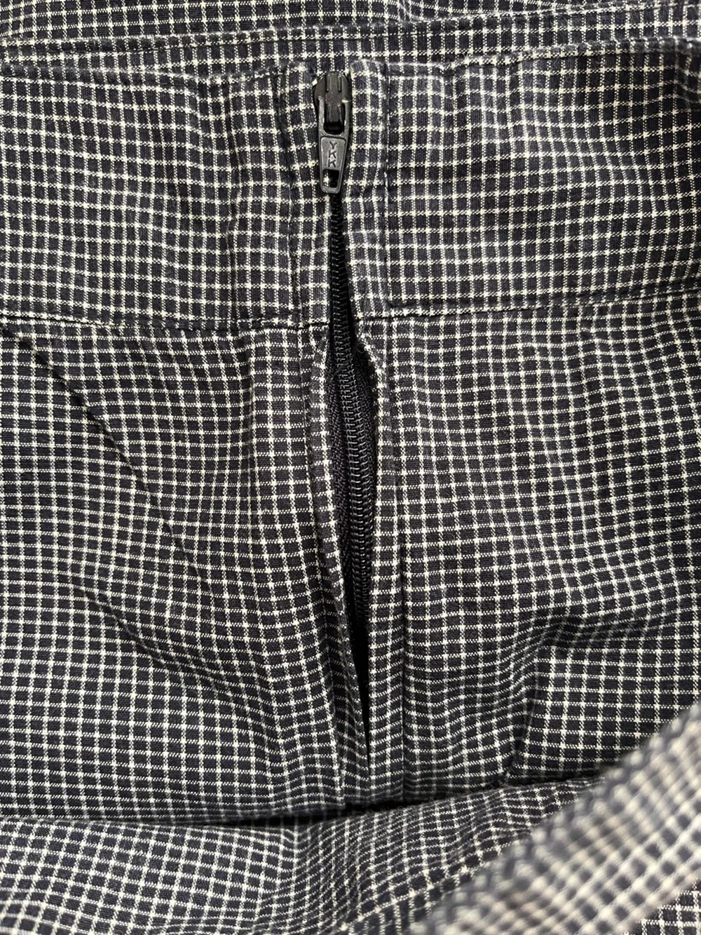 Sonoma Petite Street Navy White Gingham Wrap Skort Women’s 12P Cotton Blend
